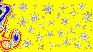 Küçük renkli çiçekler. Küçük çiçekte güzel bir desen. Moda baskıları için zarif bir şablon. Motley illüstrasyonu. Çiçekli bahar çiçekleri.