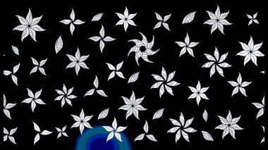 Küçük çiçekteki sevimli çiçek deseni. Siyah renkte çiçekler.