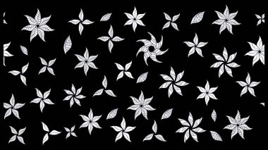 Siyah renklerde. Raster illüstrasyonu. Taslak dekoratif arka plan, çiçek mandala. Çiçek..