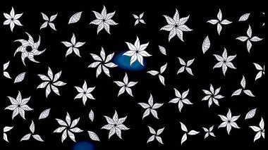 Modern çiçek arkaplanı. Parlak renkli çiçekli ve siyah yapraklı harika bir çiçek deseni. Moda baskıları için zarif bir şablon. Halk stili.