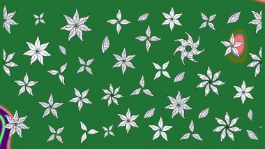 Millefleur 'lar. Oldukça eski bir besin torbası deseni, küçük yeşil renkte, çiçekler. Tekstil, kumaş, kapaklar, duvar kağıtları, baskı, paket, koleksiyon defteri, örgü, dekupaj için çiçek arkaplanı..