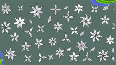 Tarafsız renklerde çiçekler. Güzel çiçek deseni. Düz Çiçek Elementleri Tasarımı. Renkli Bahar Teması çizim şablonu.