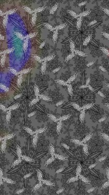 Raster illüstrasyonu. Çiçek çelengi. Güzel, parlak, pürüzsüz kumaş, tuval. Desen, çizim, çiçek sınırı. Eski moda arka plan. Kıvırcık, parlak örgü.