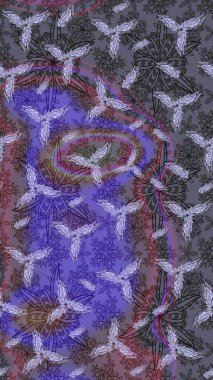 Tarafsız, tarafsız. Çiçekli ipek eşarp. El çizimi çiçek unsurları olan soyut çizim raster deseni. 1950-1960 motifleri. Retro tekstil tasarım koleksiyonu.