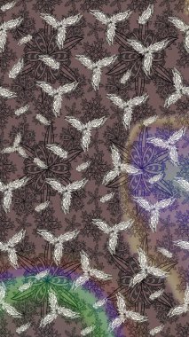 Kahverengi renkli çiçekler. Renkli Bahar temalı eskiz kalıbı. Düz Çiçek Elementleri Tasarım Raster illüstrasyonu. Çiçekli çiçek deseni, suluboya..