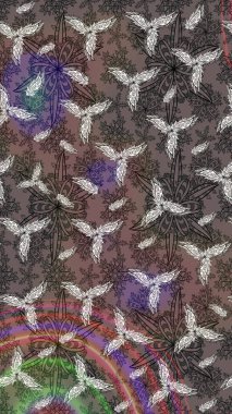 Küçük çiçekteki sevimli çiçek deseni. Kahverengi renkte çiçekler.