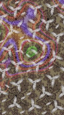 Düz Çiçek Elementleri Tasarımı. Renkli Bahar Teması eskiz kalıbı. Güzel kumaş deseni. Raster illüstrasyonunda çiçek deseni çizimi.