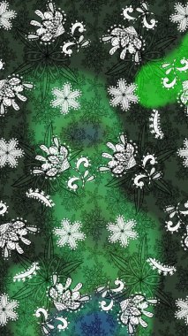 Küçük bir çiçekte eskiz deseni. Hoş bir çiçek geçmişi var. Güzel kumaş deseni. Raster illüstrasyonu.