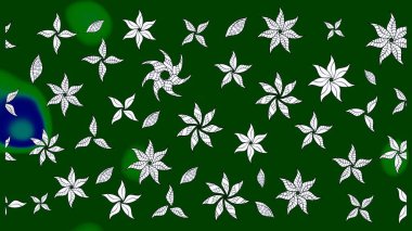 Suluboya, elle çizilmiş. Yeşil yapraklı yabani çiçekler. Raster illüstrasyonu. Taslak arkaplan deseni.