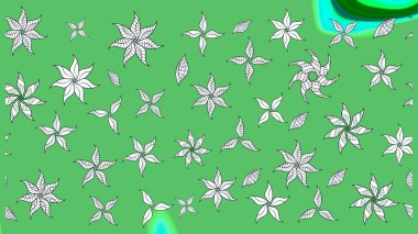 Moda baskısı, albüm, ambalaj kağıdı ve duvar kağıdı için zarif dekoratif süslemeler. Küçük çiçekli basit bir çiçek çizimi. Yeşil renkte şirin çiçekler. Raster illüstrasyonu.