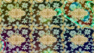 Klasik Raster çizimi. Tarafsız ve altın desenli. Geleneksel oryantasyon süsü. Klasik vintage arkaplan.