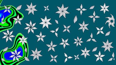 Düz Çiçek Elementleri Tasarımı. Renkli Yaz Temalı eskiz kalıbı. Çiçekli eskiz çizimi. Mavi renkte çiçekler.