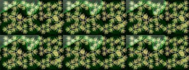 Yeni yıl kar tanesi. Düz kar karalama ikonları, yılbaşı afişi için kar taneleri silueti, kartlar. Yeşil, mavi ve siyah renkler üzerine şirin soyut kar tanesi raster tasarımı.