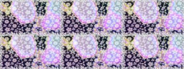 Tarafsız renklerde çiçekler. Çiçeklerle kusursuz desen. Suluboya çizimi. El çizimi.