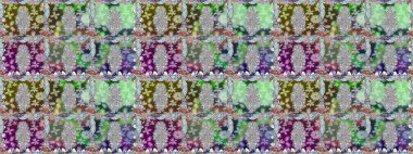 Renkli Bahar Temalı Kusursuz Arkaplan. Karalama çiçeği. Zentangle soyut çiçekleri. Raster illüstrasyonu. Güzel kumaş deseni. Düz Çiçek Elementleri Tasarımı.