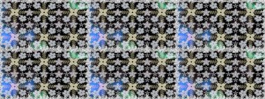 Gri renkli, zarif çiçek buketli suluboya. Raster illüstrasyonu. Düz Çiçek Elementleri Tasarımı. Renkli Bahar Teması Kusursuz Arkaplan.