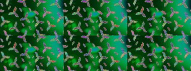 Meteoroloji buz koleksiyonu. Raster. Kış yeşili, mavi ve nötr noel kar kristal elementi. Kar Tanesi Raster simgesi arkaplanı. Xmas don kar taneleri izole edilmiş siluet sembolü.