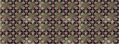 Raster çiçekli arka plan. Güzel kumaş deseni. Güzel, pürüzsüz bir desen. Renkli Yaz Temalı Kusursuz Arkaplan. Yazdır. Düz Çiçek Elementleri Tasarımı.