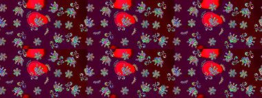 Kahverengi renklerde çiçek desenleri yok, el yapımı papatyalar, papatyalar. Tekrar eden çiçek arkaplanı, zarif kahverengi çiçek duvar kağıdı..