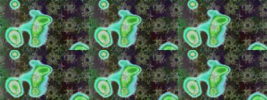 Raster illüstrasyonu. Noel yeşili ve griler. Sihirli yeşil ve gri tatil soyut arka plan yıldız ve düşen kar taneleri.