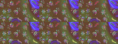 Sihirli kahverengi, yeşil ve mor tatil soyut arka plan yıldız ve düşen kar taneleri. Noel kahverengisi, yeşil ve menekşeler. Raster illüstrasyonu.