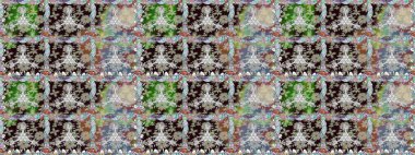 Raster illüstrasyonu. El yapımı çiçek ve bitki koleksiyonu. Raster illüstrasyonu. Robot resim stilinde nötr renkler. Sevimli karalama çiçekleriyle kusursuz çiçek deseni..