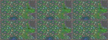 Raster illüstrasyonu. Kızlar, erkekler, kıyafetler, duvar kağıtları için soyut bir model. Farklı yönlere uçan renkli kelebek koleksiyonu..