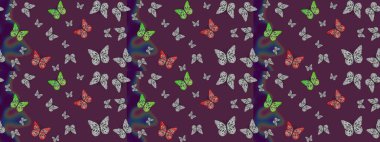 Raster illüstrasyonu. Renkli sayfa dekoratif kelebeği. Dekoratif stil. Soyut renkli arkaplan. Robot resim. Yetişkin ve büyük çocuklar için boyama kitabı.