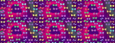 Çizim kalıbı. Raster illüstrasyonu. Tekstil baskısı için ekose kelebek. Mor renklerin çizimi. Karala, karala, karala.
