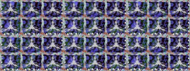 Raster Çiçek İllüstrasyonu 'nun şirin tekstili. Gri renkli etnik çiçeklerle kusursuz bir desen..