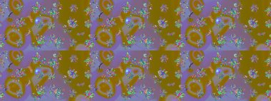 Hediye ambalaj kağıdı, tebrik kartları, posterler ve pankart tasarımı. Kahverengi renkli çiçekler. Raster düz çiçek çizim deseni.