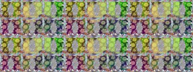 Tarafsız renklerde Asya tekstil tarzında. Raster illüstrasyonu. Kusursuz çiçek deseni.