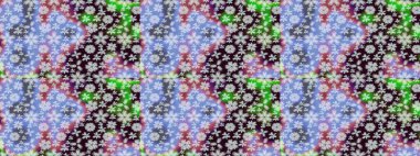 Kar taneleri, kar yağışı. Düşen Noel stili kar taneleri. İllüzyon. Güzel, mavi kar taneleri, renkli bir arka planda izole edilmiş..