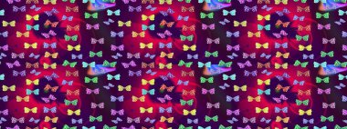 Elle çizilmiş illüstrasyon. Raster renkli sonsuz doku. Bahar ve yaz tasarımı için renkli bir arkaplan. Kelebeklerle.