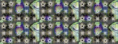 Oriental raster klasik nötr, yeşil ve gri ve altın desenli. Raster illüstrasyonu. Soyut arkaplan çizimi.