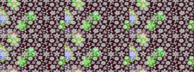 Kar taneleri arka planda. Raster illüstrasyonu. Arkaplanda soyut kar taneleri olan düz tasarım. Kar tanesi süsleme deseni. Kar taneleri deseni.