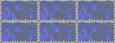 Parmak izi dokuları için sevimli kelebek deseni. Mavi ve mor kelebek desenleri. Raster illüstrasyonu. Giysi tasarımı için dekor arkaplanı.