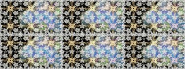 Gri çiçekli kusursuz desen, suluboya çiçek deseni, sevimli çiçek, duvar kağıdı, kart veya kumaş için fayanslı. Raster - stok.