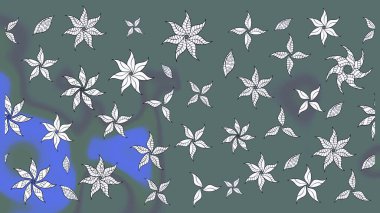 Çiçek desenli raster, nötr çizgi grafik desenli soyut raster arkaplan. Modern stil dokusu.