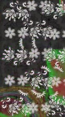 Renkli unsurlarla hareketli arka plan görüntüleri. Çiçekler. Eski model. Bayrak tarzı. Video kaydı. Şablon. Döngü. Kusursuz..