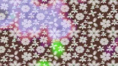 Renkli unsurlarla hareketli arka plan görüntüleri. Çiçekler. Eski model. Bayrak tarzı. Altın, altın. Video kaydı. Şablon.