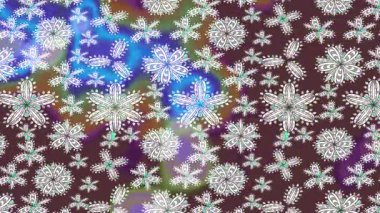 Renkli unsurlarla hareketli arka plan görüntüleri. Çiçekler. Eski model. Bayrak tarzı. Altın, altın. Video kaydı. Şablon.