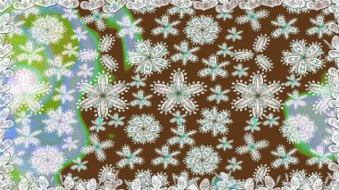 Çiçekli zambaklar kusursuz bir arka plan. Çiçek tasarımı için inanılmaz bir kolaj cenneti tarzı. Parlak çiçekli kolaj çiçekleri kahverengi.