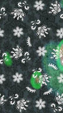 Eskiz Vintage Çiçek Deseni. Raster Kalça dokusu deseni.