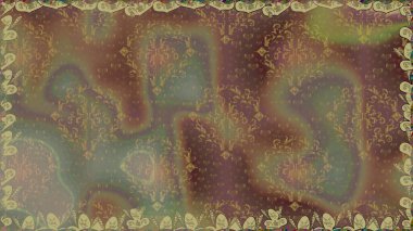 Kahverengi renklerde bahar çiçekleri. Çiçekli karalama şeklinde Raster çiçek deseni. Raster illüstrasyonu.