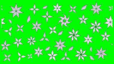 Moda baskıları için zarif bir şablon. Halk tarzı. Parlak renkli çiçekli ve yeşil yapraklı harika bir çiçek deseni. Modern çiçek arkaplanı.