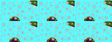 Çiçek desenli eskiz. Gömlek baskısı için çiçek boyası. Mavi renkte çiçekler.