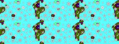 Küçük çiçekteki sevimli çiçek deseni. Raster deseni. Mavi renklerde. Soyut çiçek çizim kalıbı arka planı. Raster illüstrasyonu.