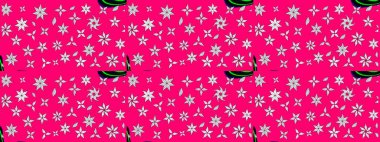 Küçük çiçekli basit bir çiçek çizimi. Moda baskısı, albüm, ambalaj kağıdı ve duvar kağıdı için zarif dekoratif süslemeler. Mor renkte şirin çiçekler. Raster illüstrasyonu.