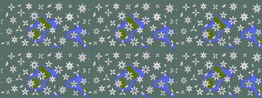 Küçük bir çiçekte eskiz deseni. Güzel kumaş deseni. Raster illüstrasyonu. Güzel çiçek arkaplanı..